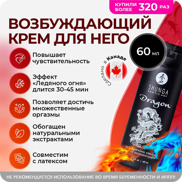 Возбуждающий мужской крем-лубрикант SHUNGA Дракон, 60 мл - купить с ...