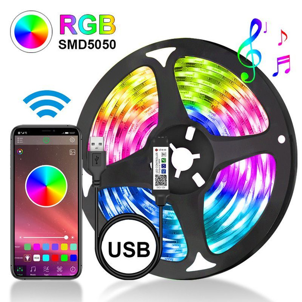 Светодиодная лента, 5В, 15 LED/m WIFI 5050 RGB Bluetooth USB ...