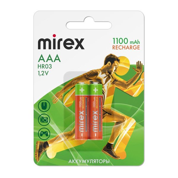 Аккумуляторы Mirex HR03 / AAА 1100 mAh / аккумуляторные батарейки .
