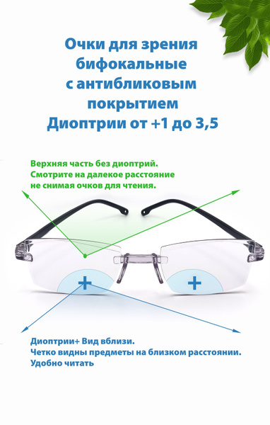 Бифокальные очки с диоптриями +1.50 / очки для чтения бифокальные с ...