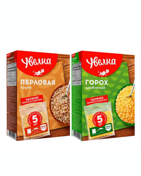 Крупа Перловая и Горох Увелка, 2 шт по 5пак - купить с доставкой по ...