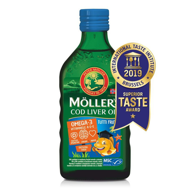 Жидкий рыбий жир Moller (Моллер) вкус Тутти Фрутти, Омега 3 250мл, для ...