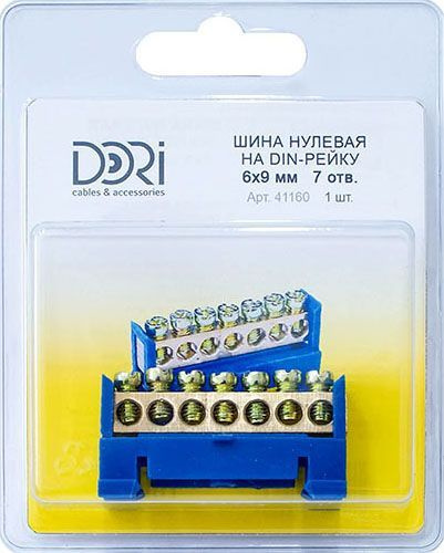 Шина нулевая DORI на дин-рейку 7 отверстий, 1шт - купить по выгодной ...