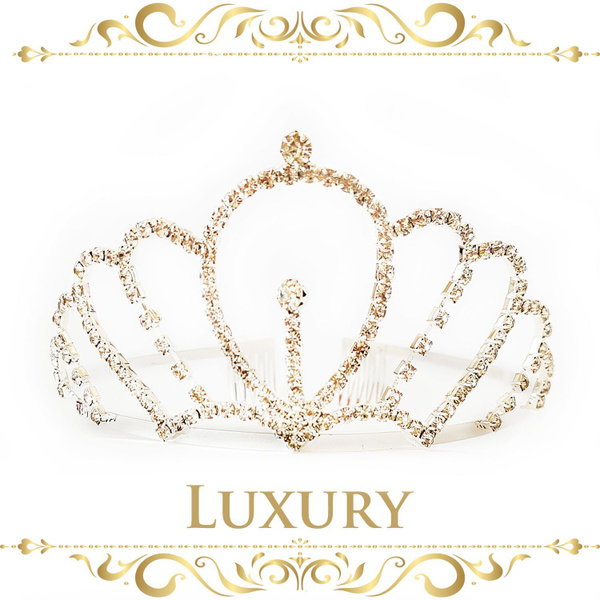 Диадема женская большая свадебная КОРОЛЕВА АНГЛИИ серебристый ...