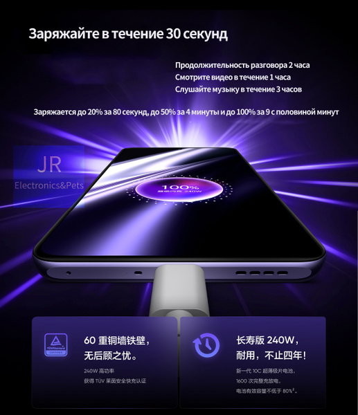 Смартфон realme GT Neo 5 ,GT3 Сверхбыстрая зарядка мощностью 240 Вт ...