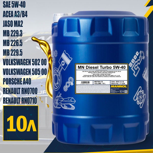 Olio Motore MANNOL DIESEL TURBO 5W40 20l Porsche A40 VW 502 00 - Foto 13