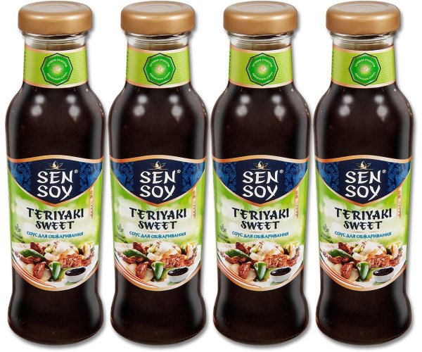 Соус TERIYAKI SWEET SenSoy, для обжаривания, стекло, 320 г, 4 шт ...
