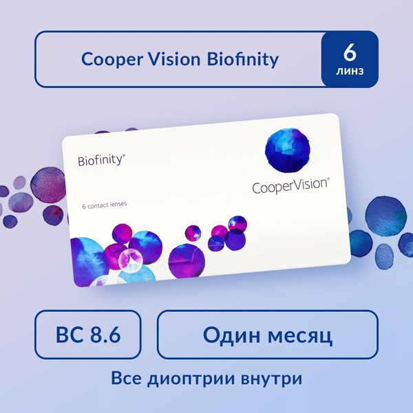 Контактные линзы Cooper Vision Biofinity (6 линз) (8.6 -2.25 ) - купить ...