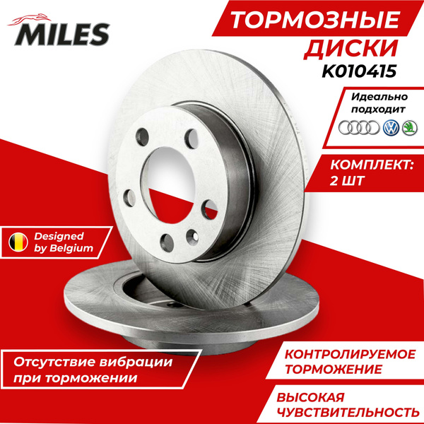 Тормозные диски Поло седан 2 шт. Задние Шкода Рапид Фольксваген Гольф 4 ...