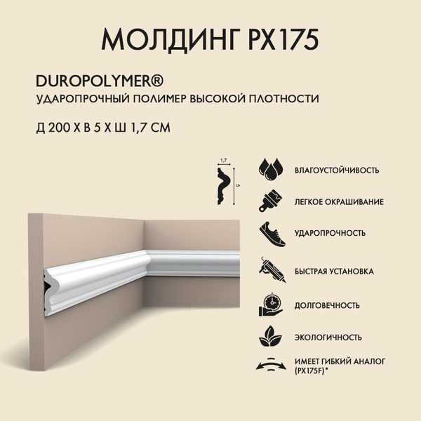Молдинг под покраску PX175 Orac Decor из дюрополимера купить на OZON по ...