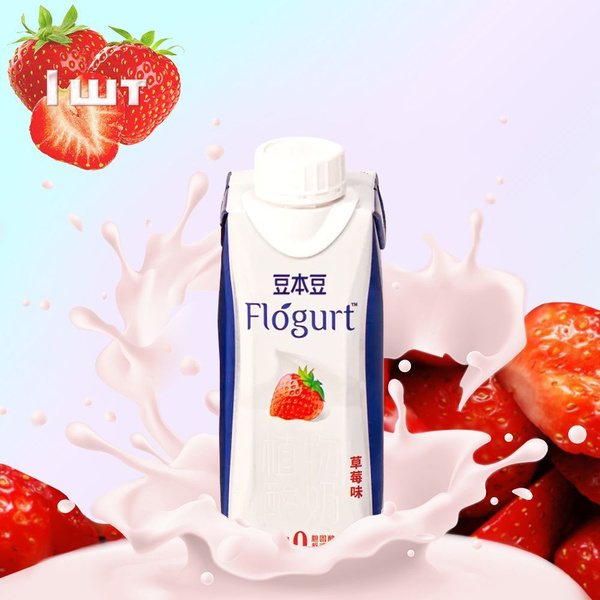Flogurt, растительный питьевой йогурт, 100% растительный соевый напиток ...