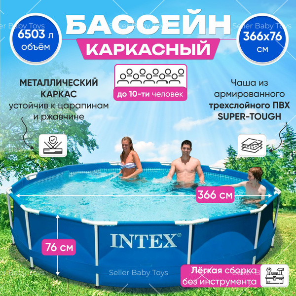 Бассейн Каркасный 88x366x Intex целевая аудитория: Детская, Взрослая ...