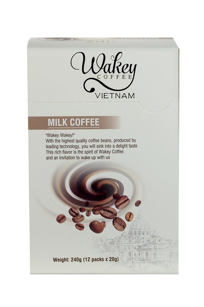 Кофе растворимый с молоком WAKEY 240 г/коробка (12 пачек по 20 г ...