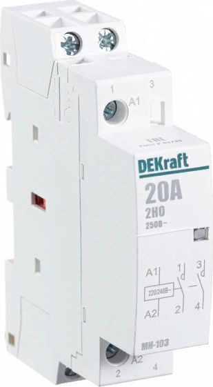 Контактор модульный DEKraft / Декрафт МК-103 АС 1 модуль IP20 2NO 230В ...