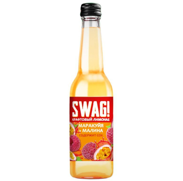 Газированный напиток/Крафтовый лимонад SWAG! "Маракуйя-Малина" (0,33 л ...