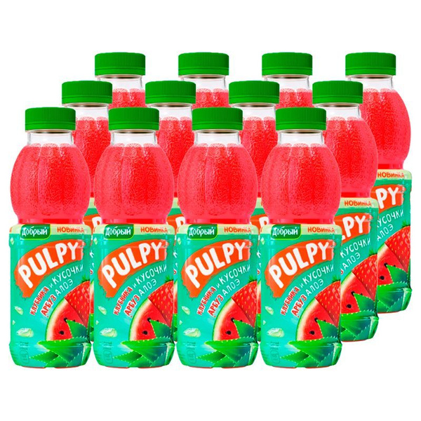 Напиток сокосодержащий Добрый Pulpy Палпи Клубника Арбуз Алоэ, 0,45 х ...