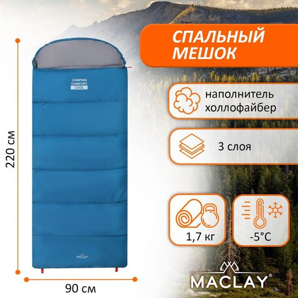 Спальник-одеяло camping comfort cool, 3-слойный, левый, р. 220*90 см ...
