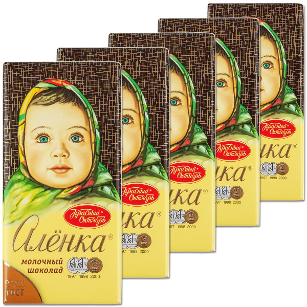 Шоколад Красный Октябрь, "Аленка", молочный шоколад, 90 г, 5 шт ...