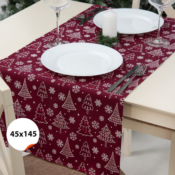 Дорожка на стол из рогожки 145Х45 Happy Fox Home;салфетка для ...