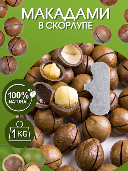 Макадамия орех в скорлупе с ключом 1кг - купить с доставкой по выгодным ...