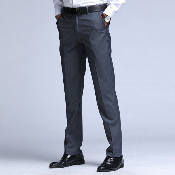 2023 Spring Summer Mens Business Casual Pants Men Straight Formal Office Trouser