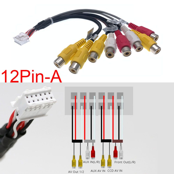 12-контактный автомобильный универсальный 8 RCA CCD AUX AV IN выход SUB ...