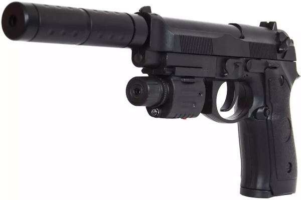 Игрушечное оружие Пистолет пластмассовый 32см 218С с лазером, фонариком ...