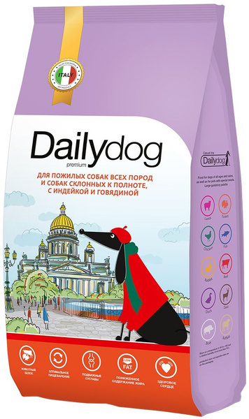 Корм Dailydog Casual Line для собак старше 7 лет и собак, склонных к ...