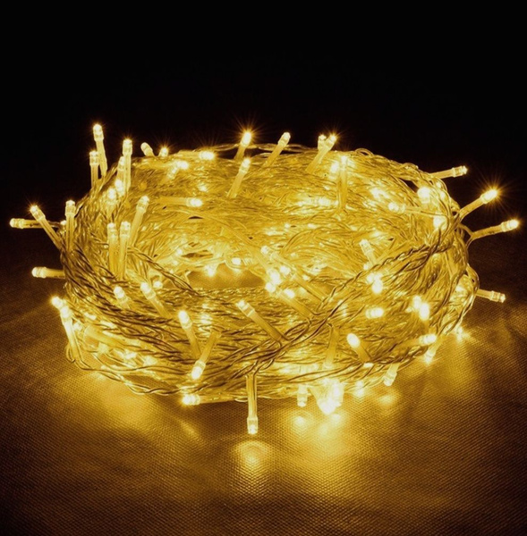 Гирлянда, 10 метров, 200 led ламп, светодиодная, 220 В, свет желтый ...