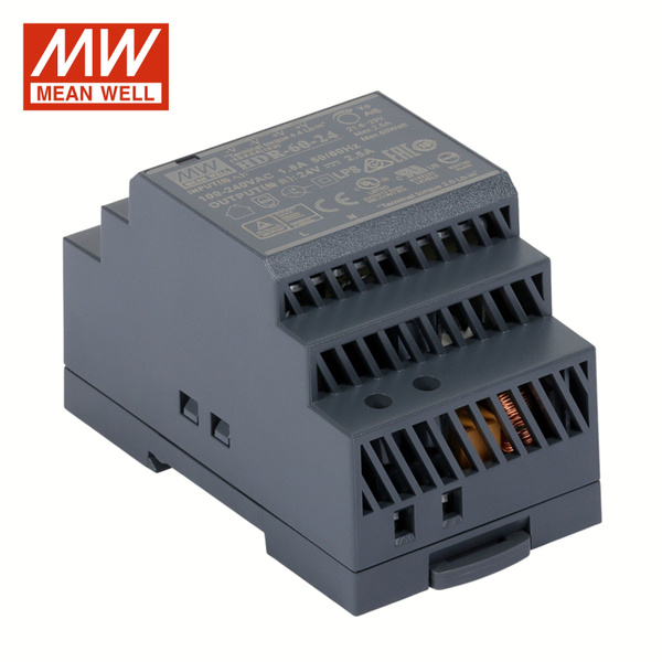 HDR-60-24 MEAN WELL, Блок питания на DIN-рейку, AC/DC 60 Вт 24 В ...