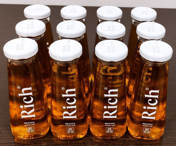 Сок Rich (Рич) Яблоко 0.2 л стекло упаковка 12 штук - купить с ...