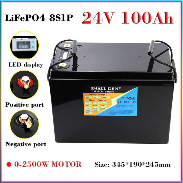 24V 100Ah Lifepo4 (Фосфат железа лития)Аккумулятор , 8S 2500 Вт Высокая ...