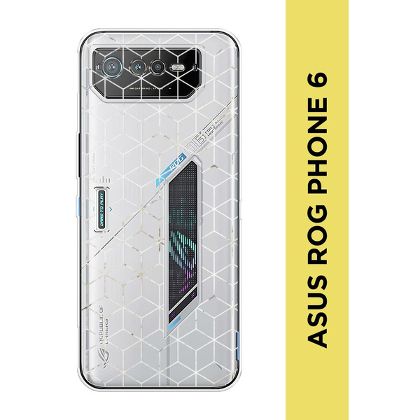 Силиконовый чехол на Asus ROG Phone 6 / Асус Рог Фон 6 "Узор кубы белый ...