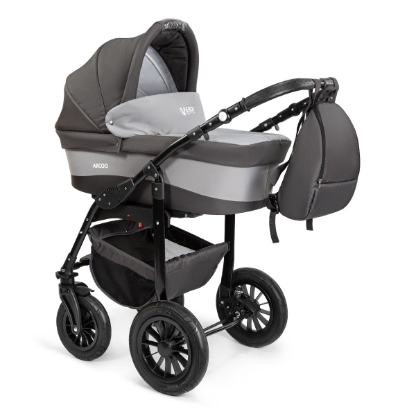 Коляска 2 в 1 для новорожденных Verdi Arc, ткань, серая - купить с ...