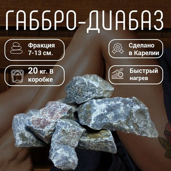 Камни для бани и сауны габбро-диабаз колотый 20кг. - купить с доставкой ...