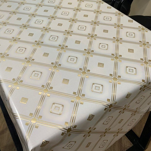 Клеенка скатерть на стол на кухню водоотталкивающая на тканевой основе ...