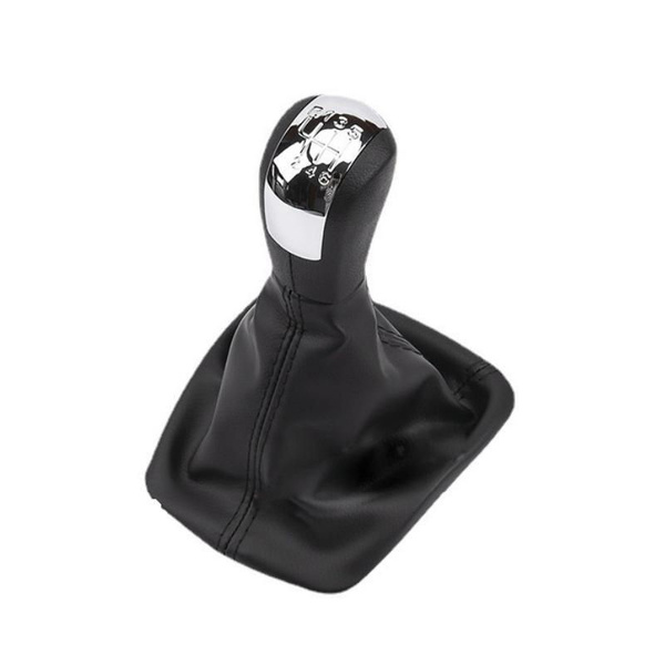 Cuffia E Pomello Cambio In Pelle Per Skoda Octavia 2 A5/A6 (2004-2013) – Cromato, Manuale 5 Marce
