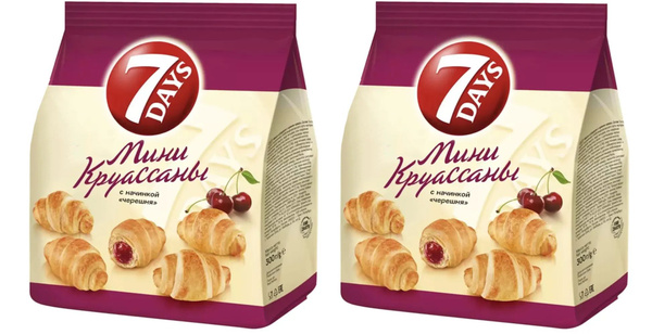 7 DAYS MINI Круассаны с начинкой черешня 300 гр х 2 штуки - купить с ...