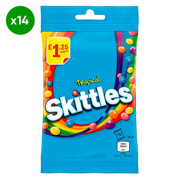Драже Skittles Tropical со вкусом тропических фруктов (Ирландия), 109 г ...