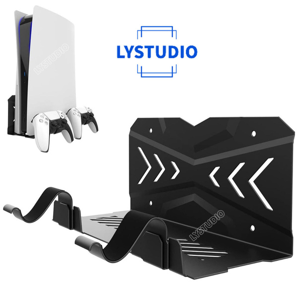 LYSTUDIO Подставка PS5, настенное крепление PS5 с 2 съемными стойками ...