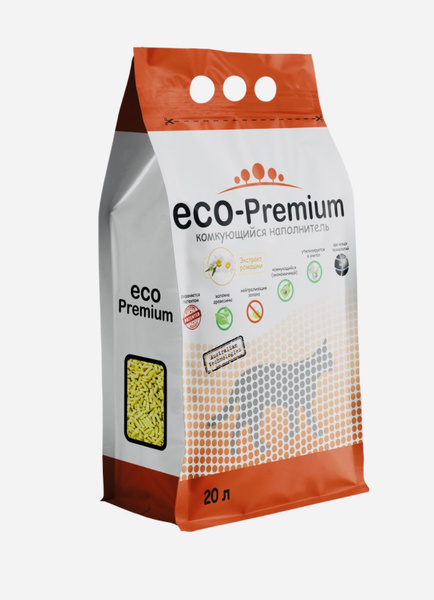 Наполнитель комкующийся ECO-Premium (ЭКО-Премиум) Ромашка 20л ( 7.6 кг ...