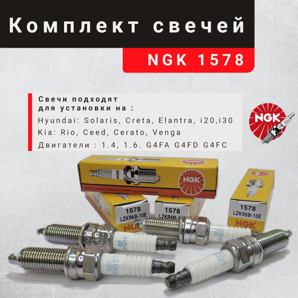 Комплект свечей зажигания NGK 1578_4 - купить по выгодным ценам в ...