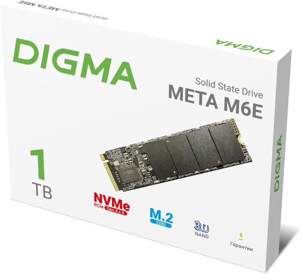 1 ТБ Внутренний SSD-диск Digma 1 ТБ DGSM4512GM6ET (DGSM4001TM6ET ...