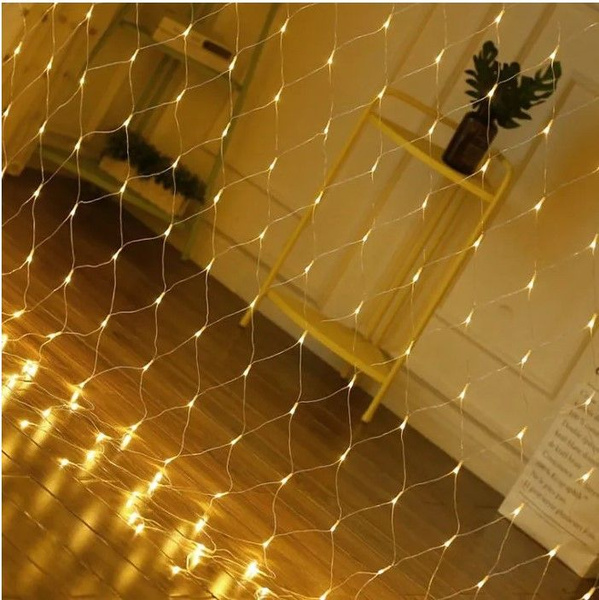 Гирлянда электрическая СЕТКА Желтая, 1.5 м на 2.0 м, питание от сети ...