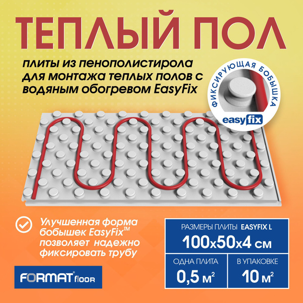 Утеплитель для теплого пола FORMAT, плотность 40 кг/м3 - купить по ...