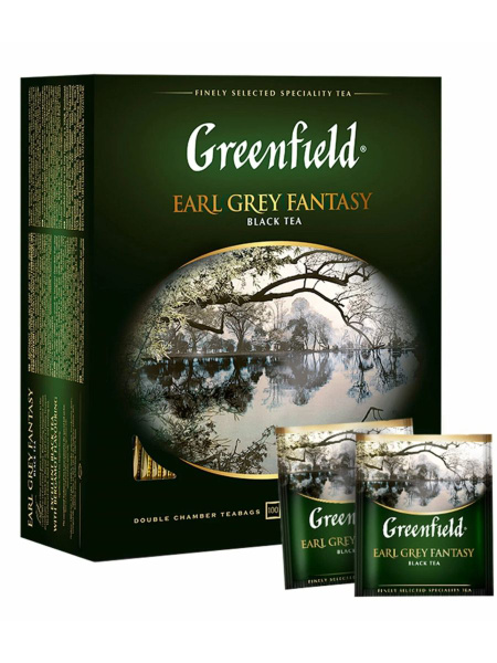 Чай черный Greenfield Эрл Грей Фэнтези, 100 пакетиков по 2 г - купить с ...
