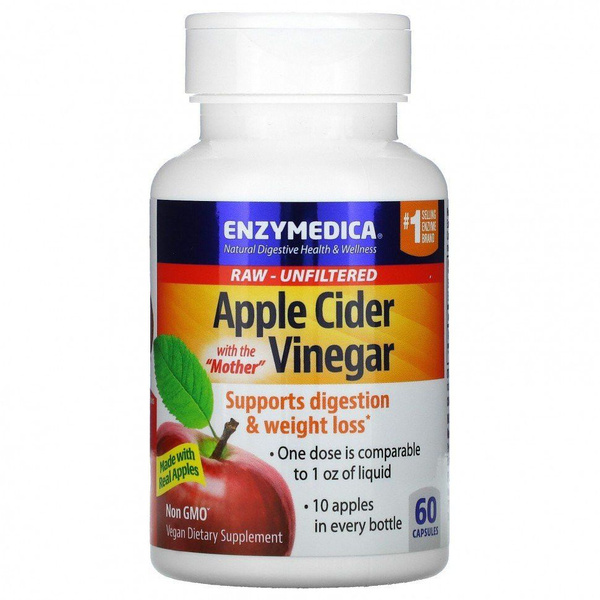 Enzymedica Apple Cider Vinegar, 60 капсул - купить с доставкой по ...