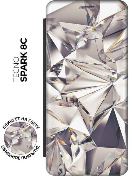 Чехол-книжка Алмазные грани для Tecno Spark 8C / Go 2022 / Техно Спарк ...