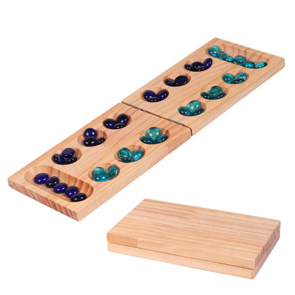 Портативная игровая коробка Mancala с 48 стеклянными камнями и ...