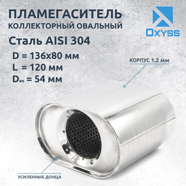 Пламегаситель коллекторный овальный 136x80x120 (конусный) - Oxyss арт ...
